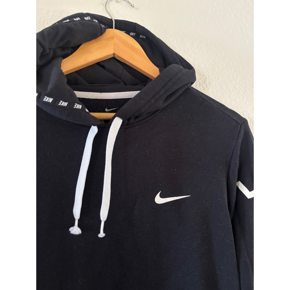 Nike Dri-FIT Hoodie Black Graphic Sleeve Swoosh Sweatshirt Mens XL - Picture 3 of 9